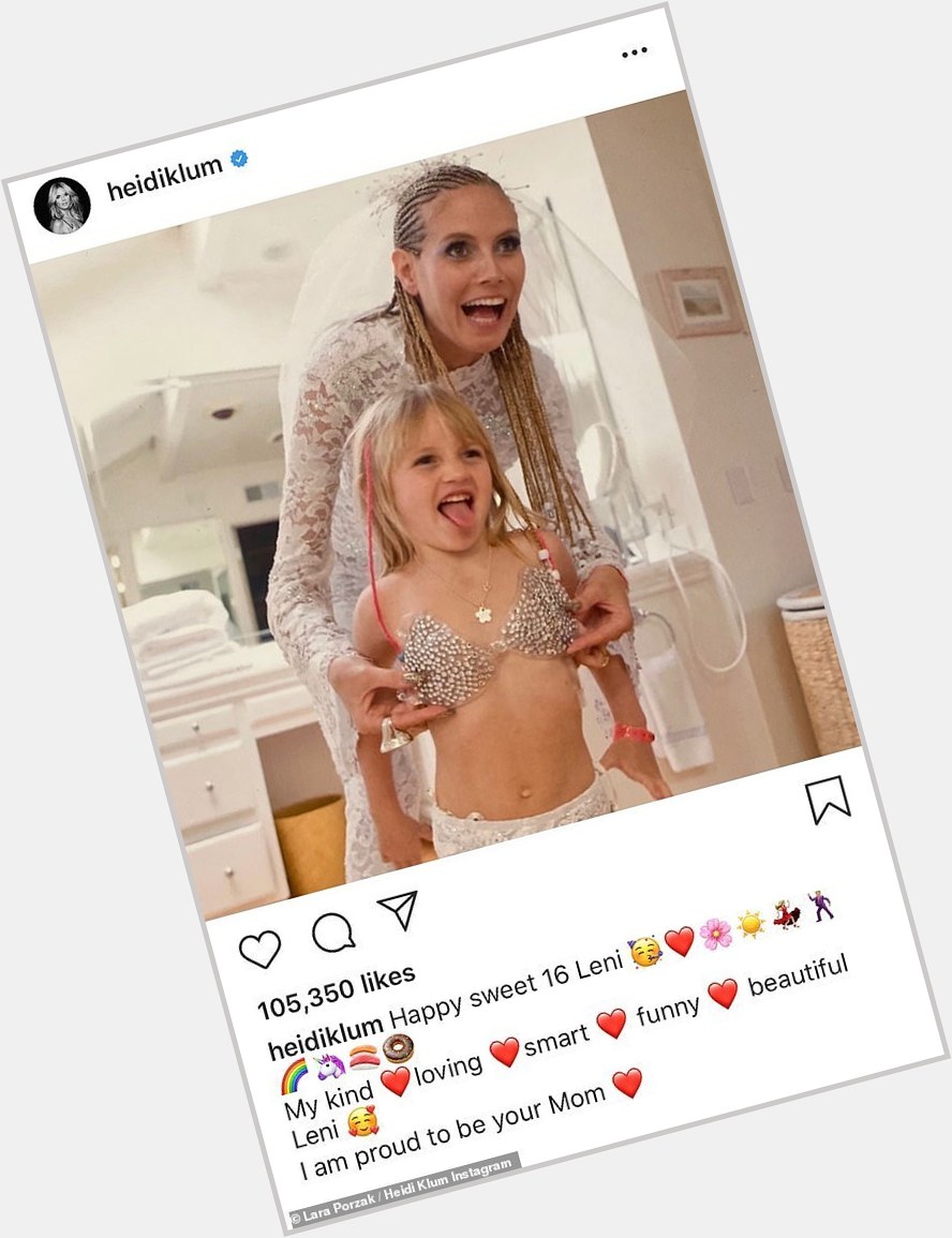 Heidi Klum shares a throwback photo as she wishes her daughter Leni a happy 16th birthday  