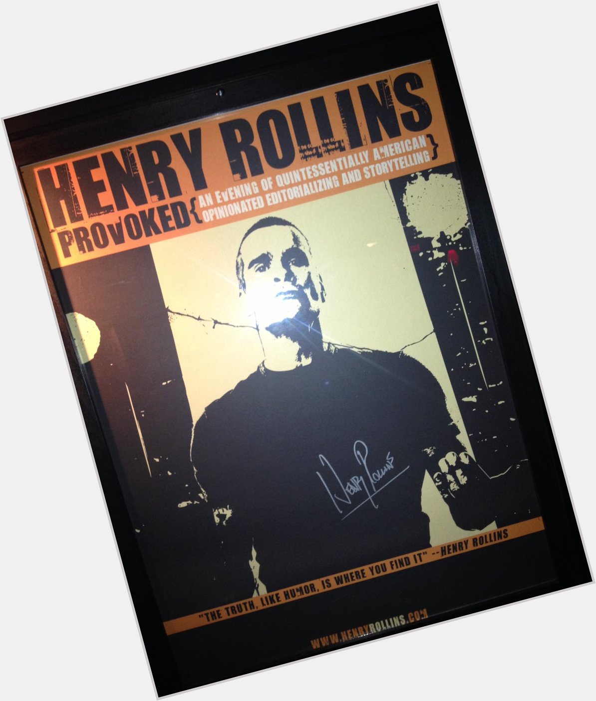 Happy Birthday Henry Rollins! This signed frame poster from his last Fresno show hangs proudly in our bar. 