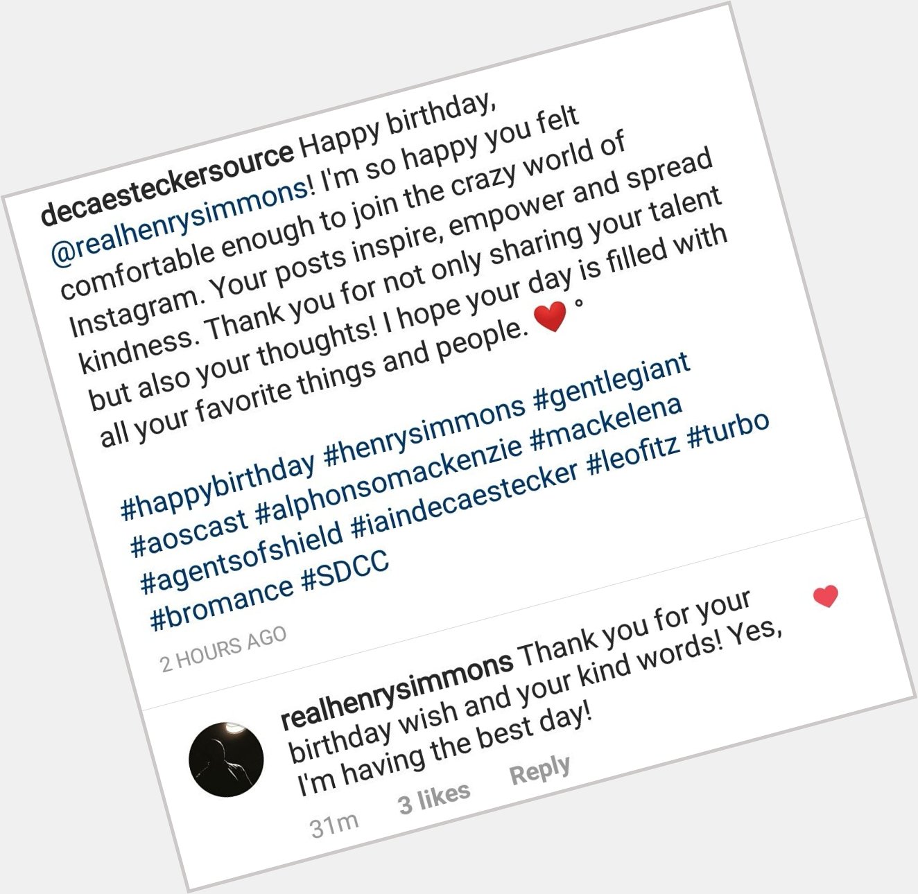 Henry Simmons personally responding to all his birthday wishes is so lovely. Happy he\s feeling the love. 