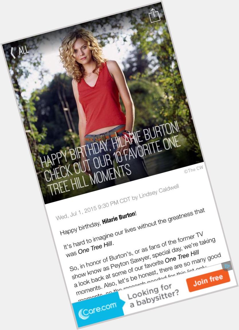 ENEWS!  Happy Birthday, Hilarie Burton! Check Out Our 10 Favorite One Tree Hill Moments
 
