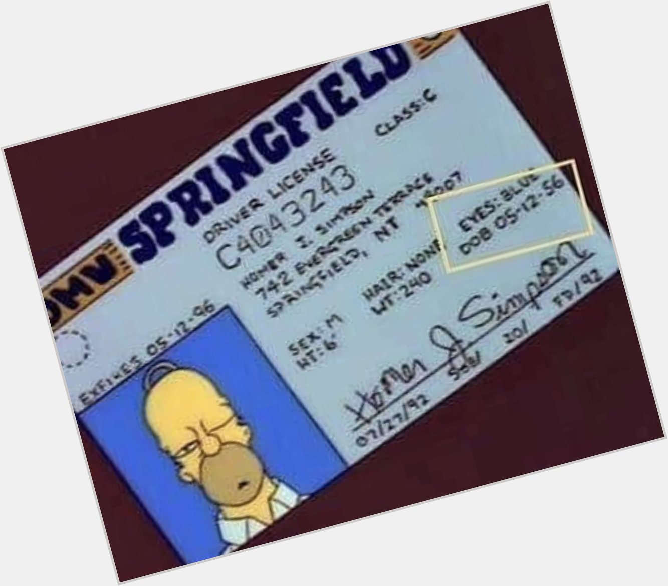Happy 63rd birthday Homer Simpson.  