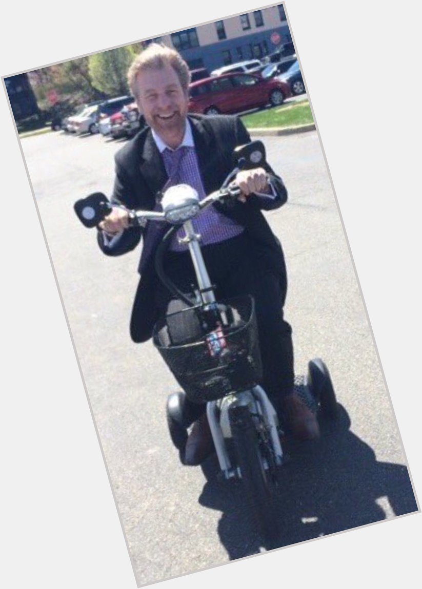 While other folks take that news van again,we put our mic in basket of adult tricycle&go,Happy Bday to Howard Eskin 