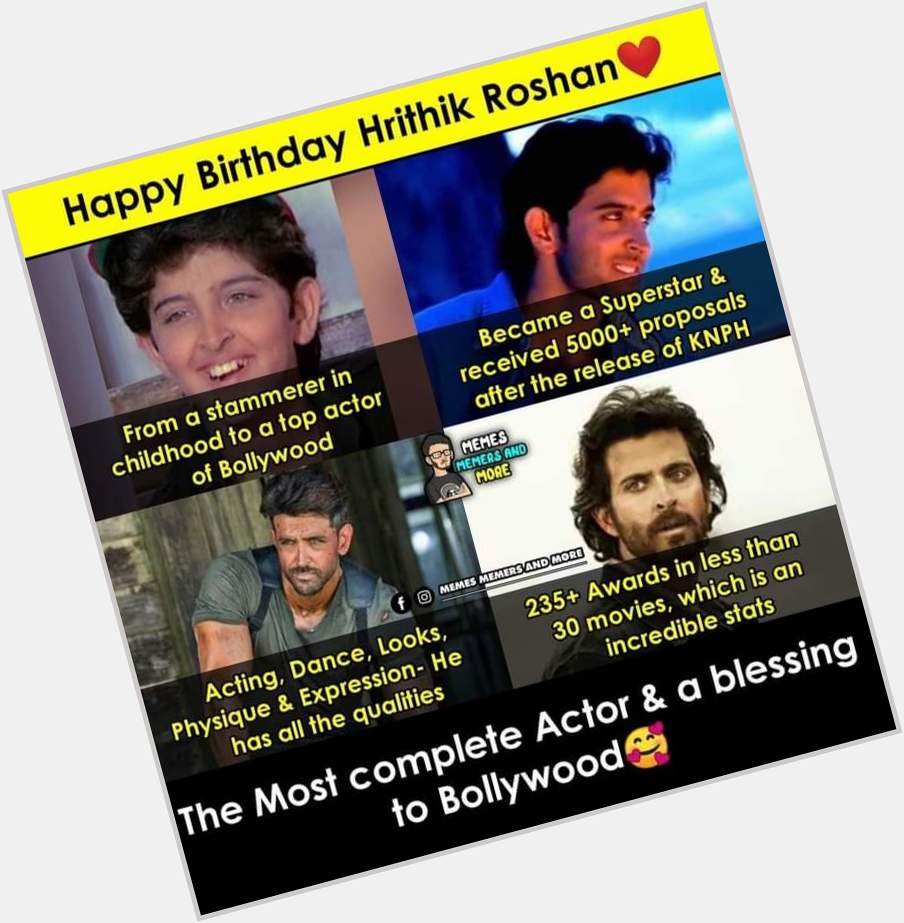 Happy birthday Hrithik Roshan!
One of the greatest actor of all time!!   