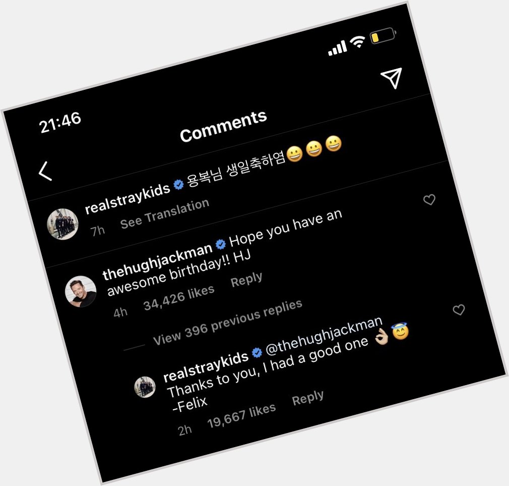 HUGH JACKMAN COMMENTED ON SKZ S POSTS AND WISHED FELIX HAPPY BIRTHDAY 