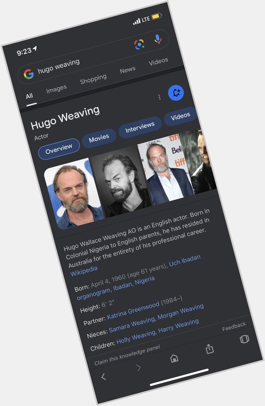 Lord Scummander rtd on X: Happy birthday, Hugo Weaving!