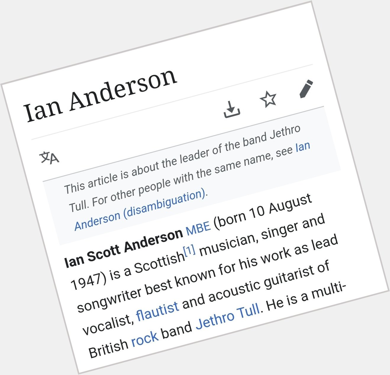  Happy Ian Anderson\s Birthday! 
