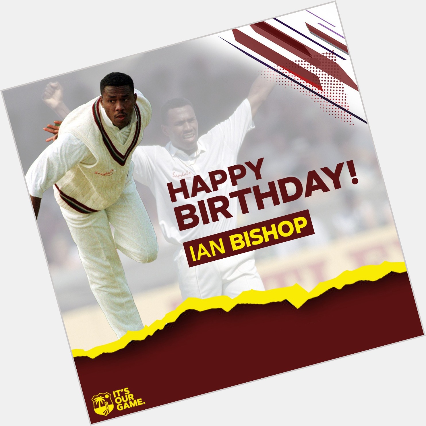 Happy birthday to former WI fast bowler and commentator, Ian Bishop!  
