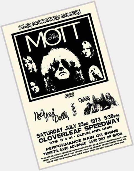 Happy Birthday Ian Hunter! Poster from 1973 Mott Hoople Cleveland concert (poster courtesy of  