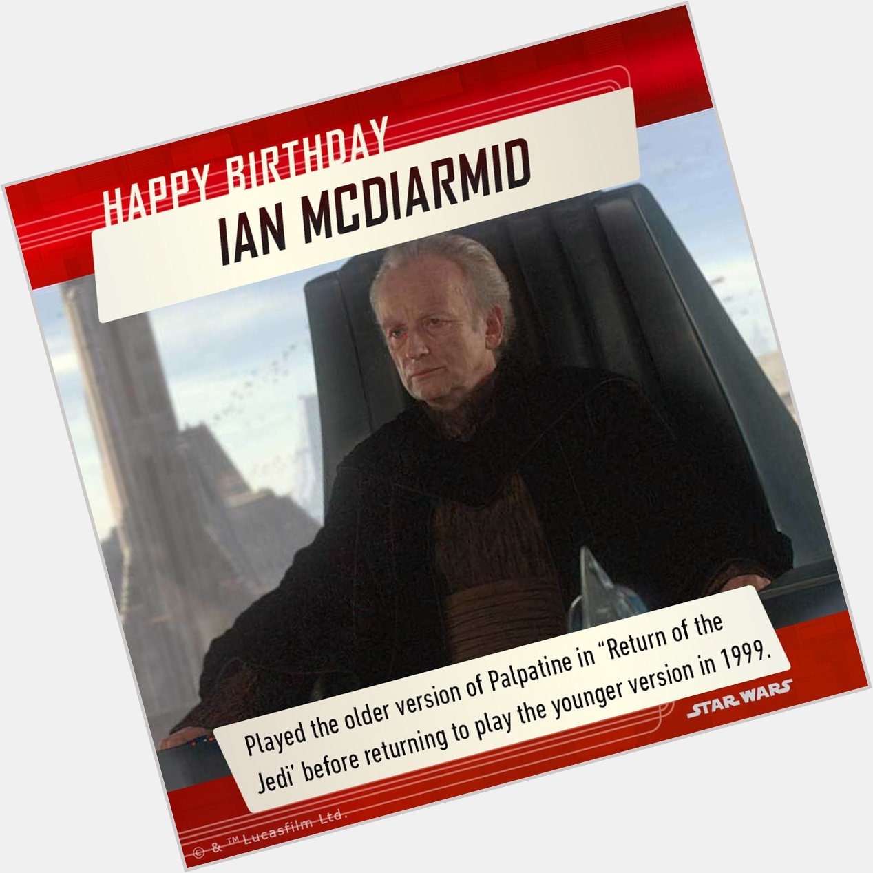 A very Happy Birthday to the ageless Ian McDiarmid!  