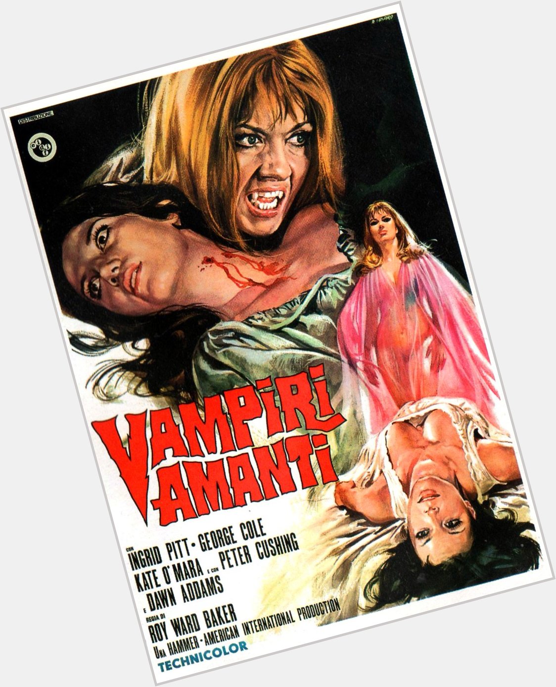 Happy birthday to Ingrid Pitt - THE VAMPIRE LOVERS - 1970 - Italian release poster 
