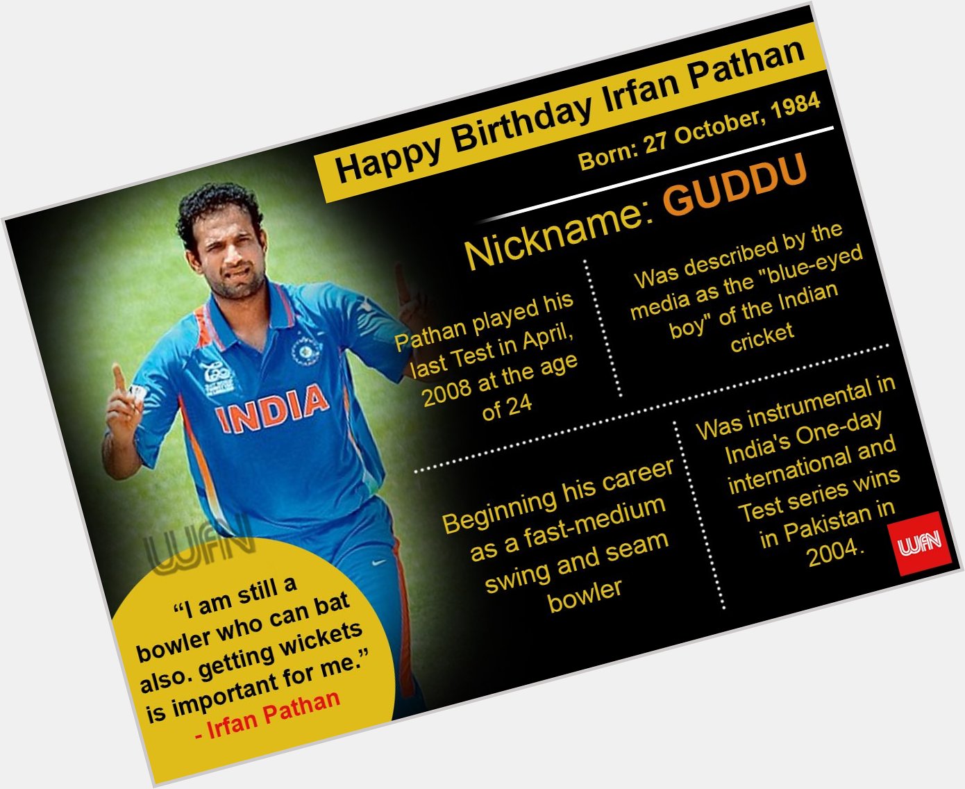 Wish you a very happy birthday Irfan Pathan  