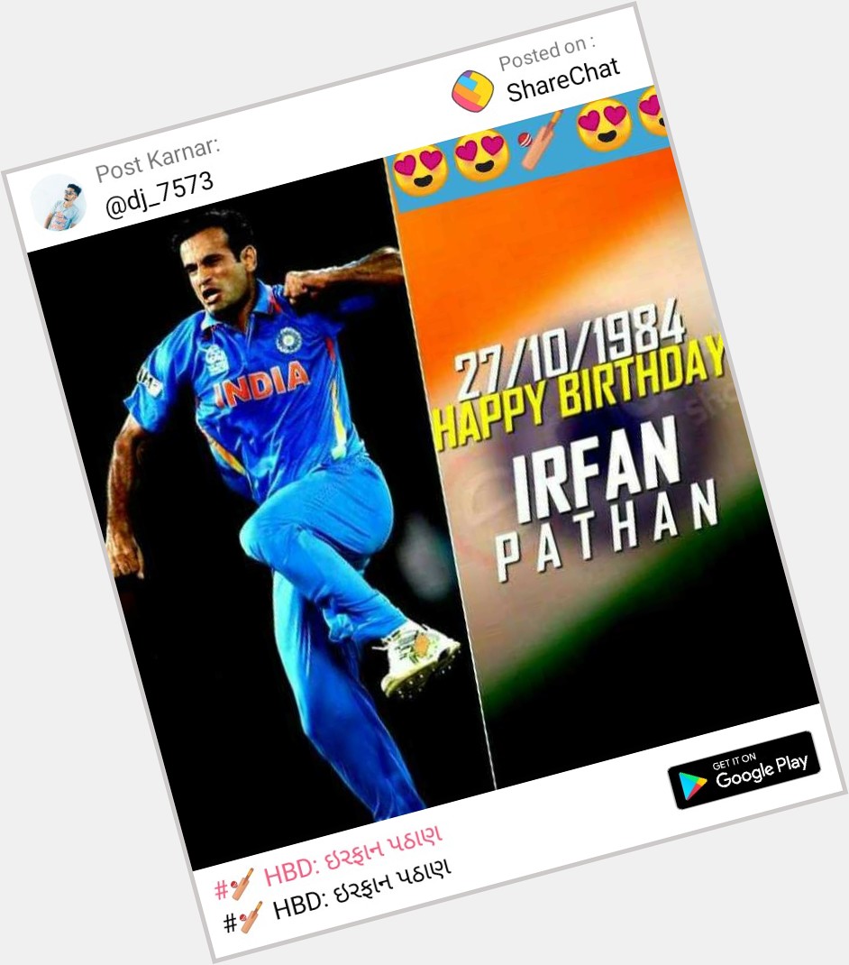 Happy birthday Irfan pathan 