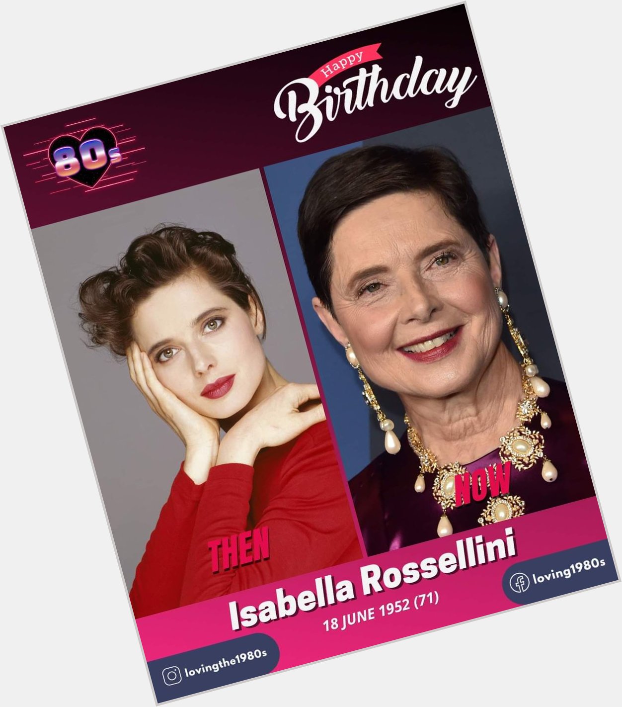Happy birthday to Isabella Rossellini, who turns 71 today!     