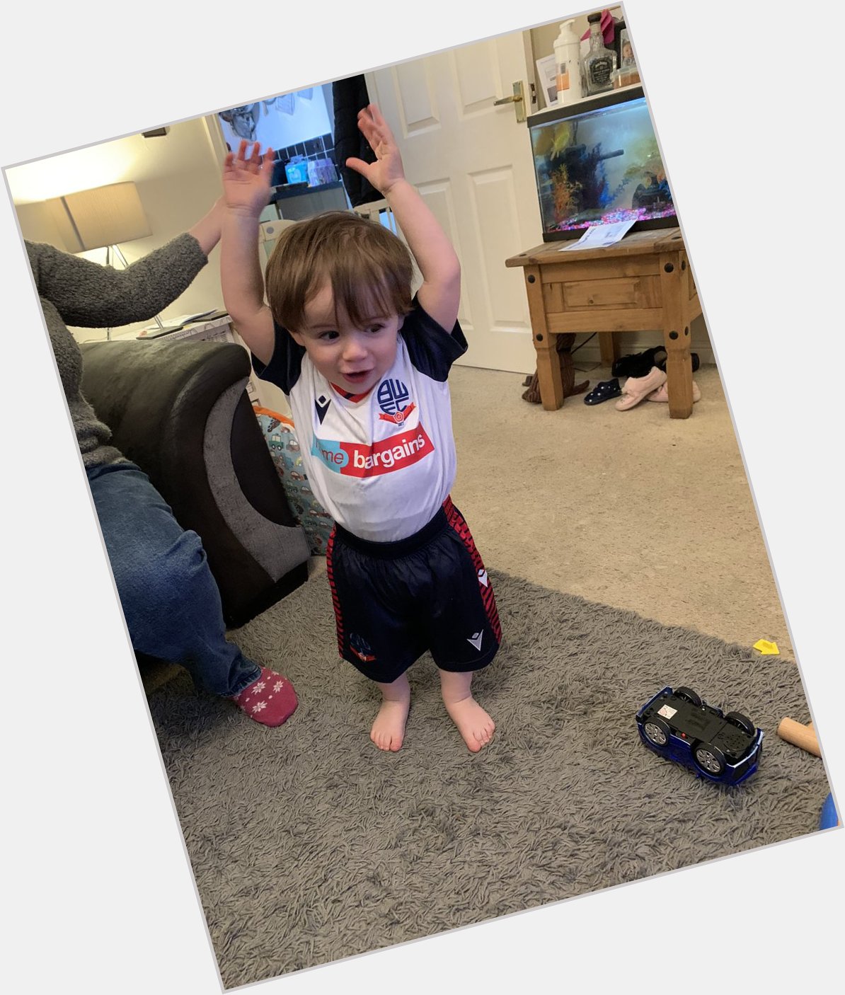  Happy birthday legend. This is Harry my son watching you, celebrating your goals on the TV. 