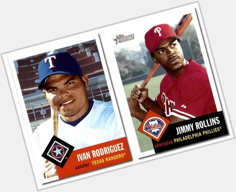 11/27 Happy 47th Birthday to Ivan Rodriguez & 40th Birthday to Jimmy Rollins!  (2002 Topps Heritage cards) 