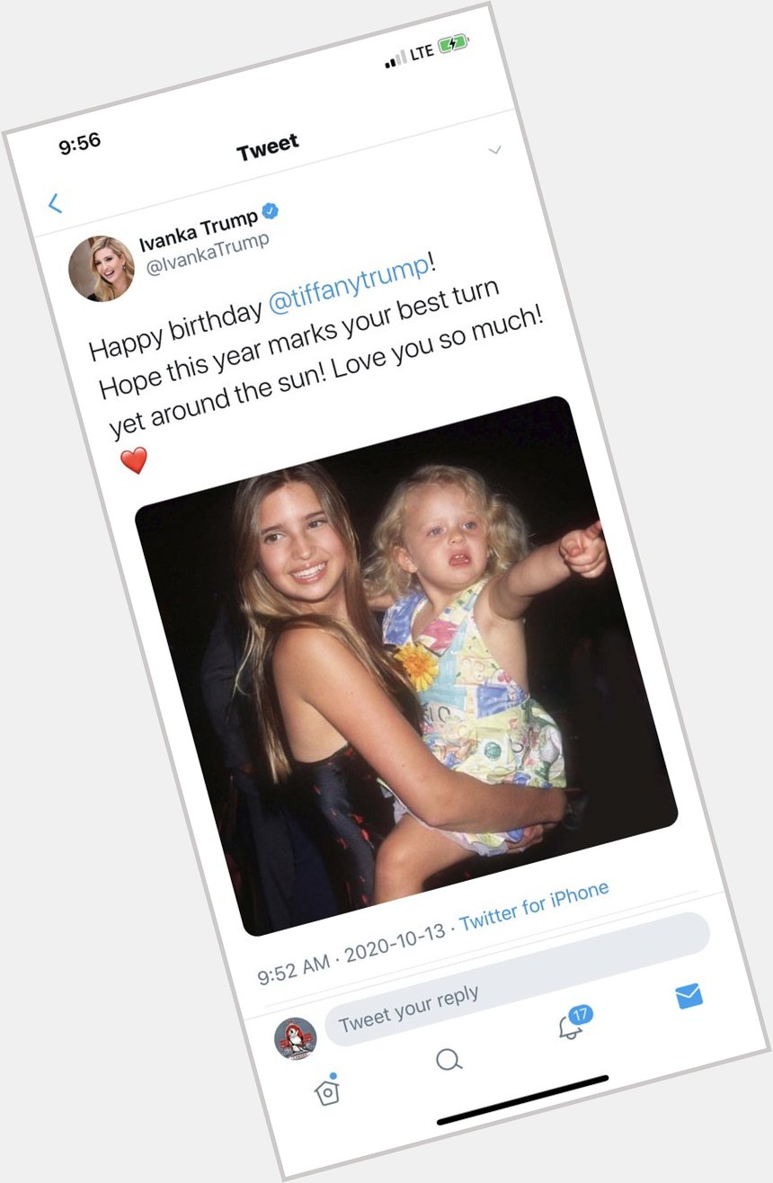 Ivanka Trump wishes happy birthday to her sister, Tiffany, except to a fake Tiffany Trump bot account. 