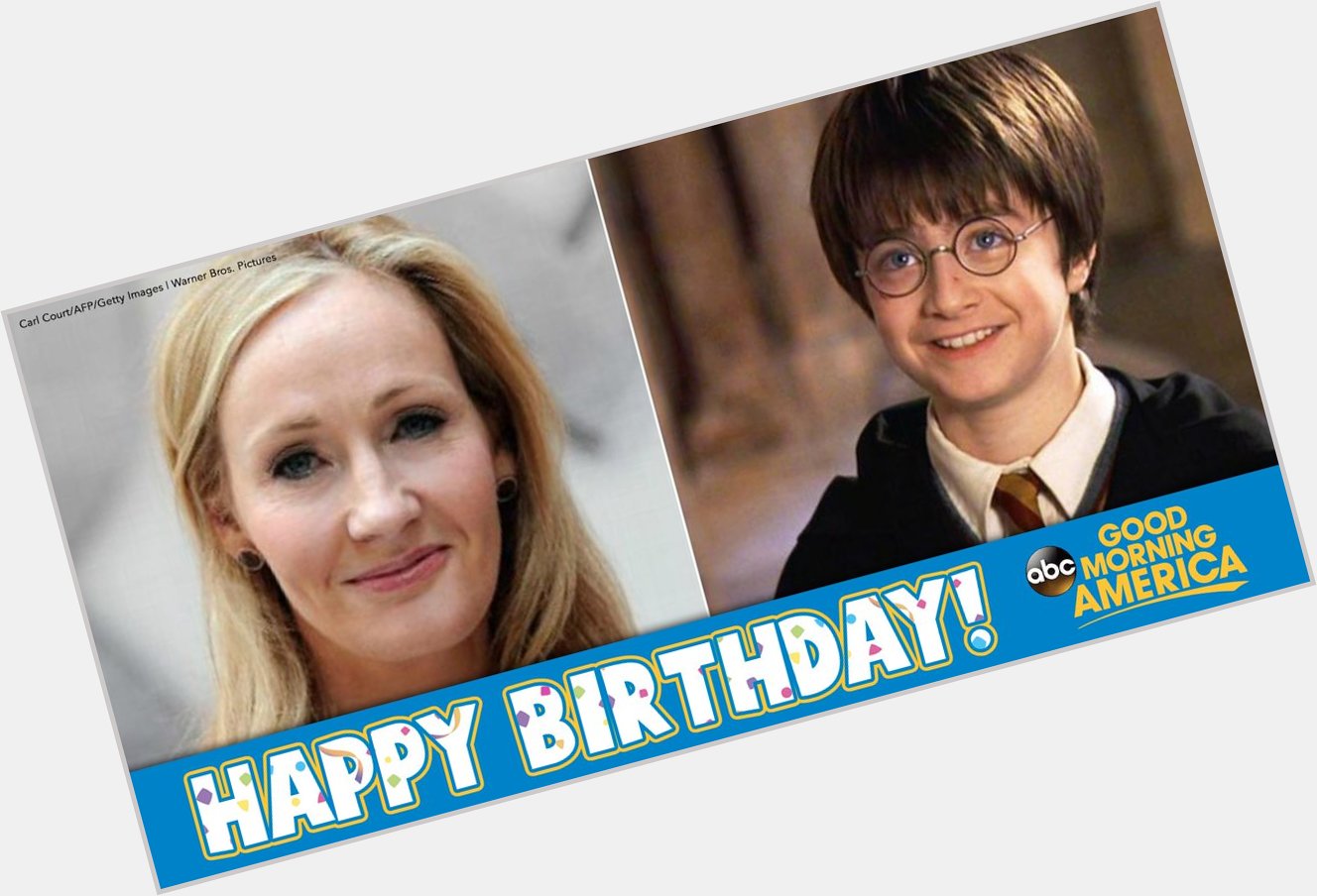 A big Happy Birthday to J. K. Rowling and a fictional one to the wizard she created, Harry Potter!  