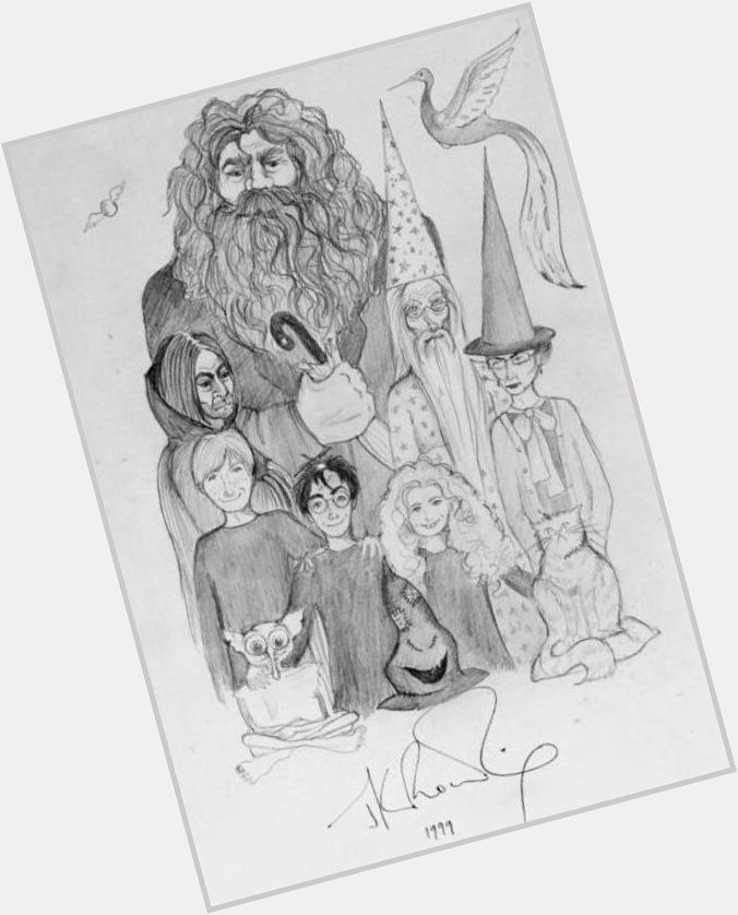 Harry Potter et al. Hand drawn by J.K Rowling in 1999. Happy Birthday J.K Rowling! 