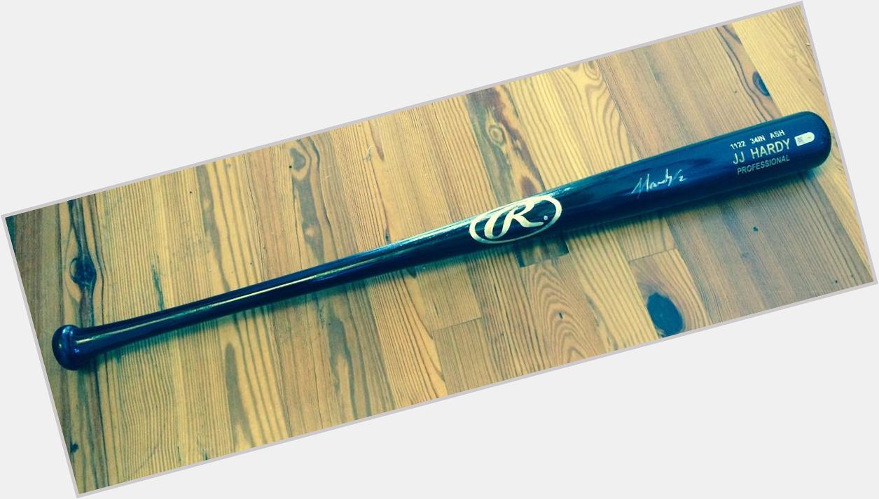 Happy birthday to shortshop JJ Hardy! Bid on this autographed full sized, custom bat at 