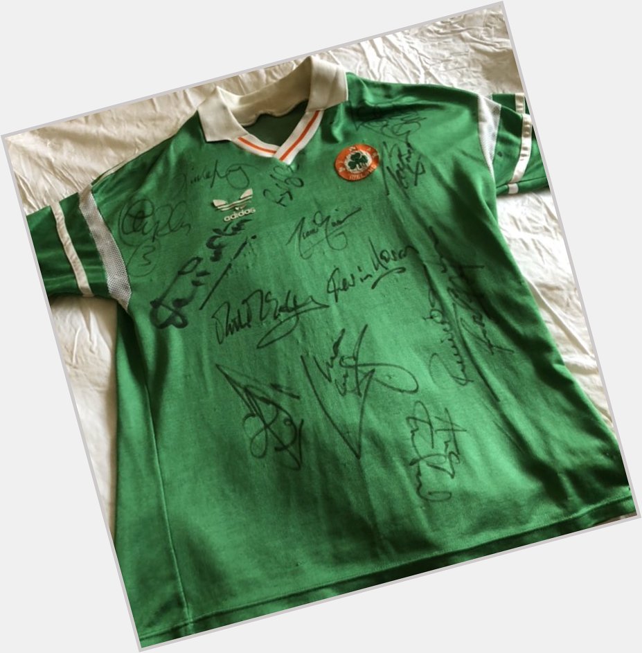 Happy birthday Jack Charlton the 1st to sign my 32-year-old Euro 88 jersey just under the Adidas logo  