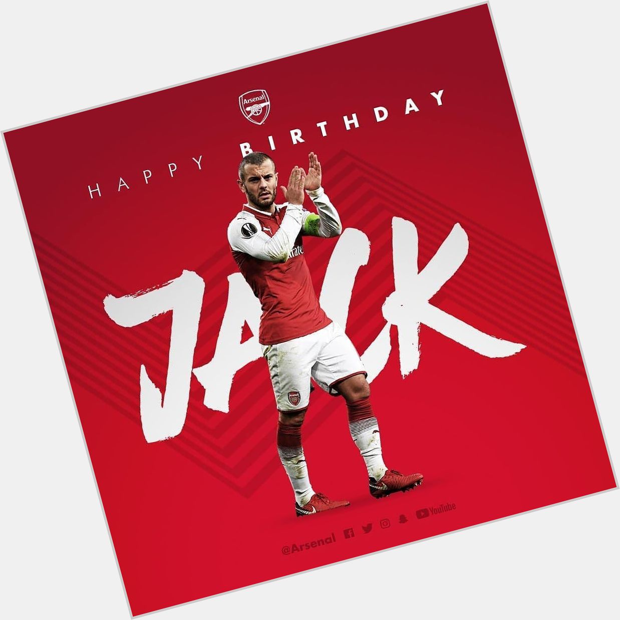 Happy birthday to Arsenal midfielder Jack Wilshere who turns 26 years old today. -AUS  