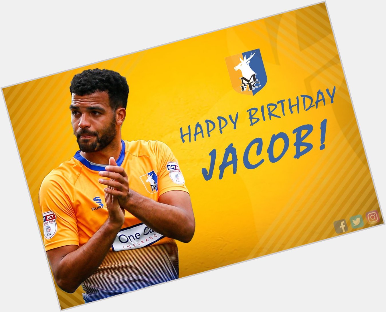 BIRTHDAY: Many happy returns to our artful midfielder Jacob Mellis, who is 27 today! 