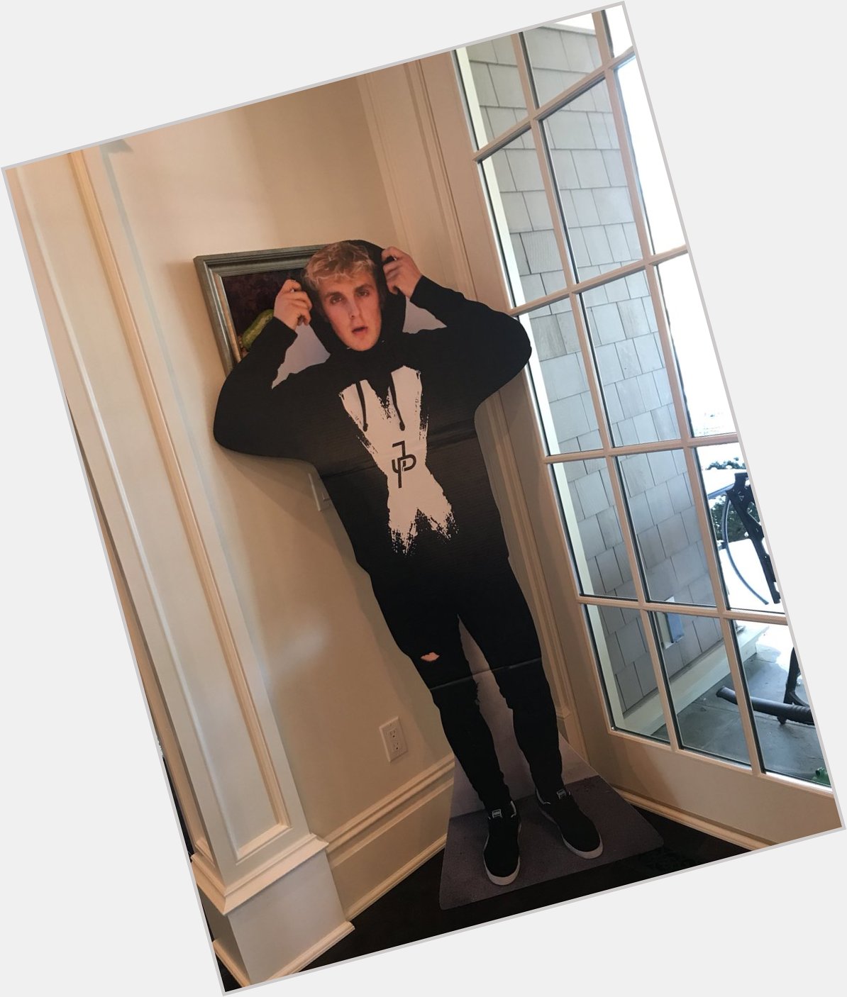 Just got my jake paul cardboard cut out!!!! obsessed!! happy birthday to me!    