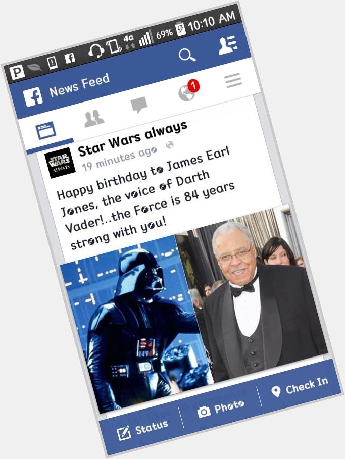 Happy Birthday. James earl Jones (: may the force be with you 