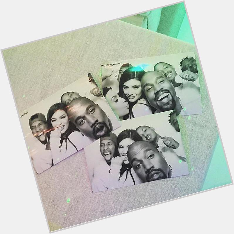 Kanye looks so happy \" Kanye, Kim, Tyga and Kylie at James Harden\s birthday party last night. 