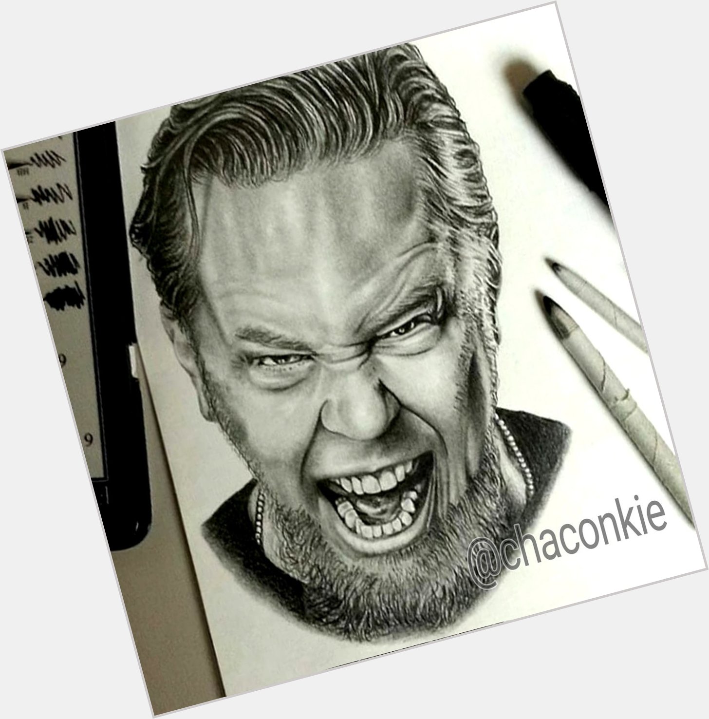 HAPPY BIRTHDAY \"James Hetfield\"!!!! 
(Graphite drawing by me) 