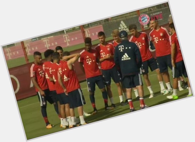 Bayern players sing happy birthday and welcome to Bayern to James Rodriguez. 