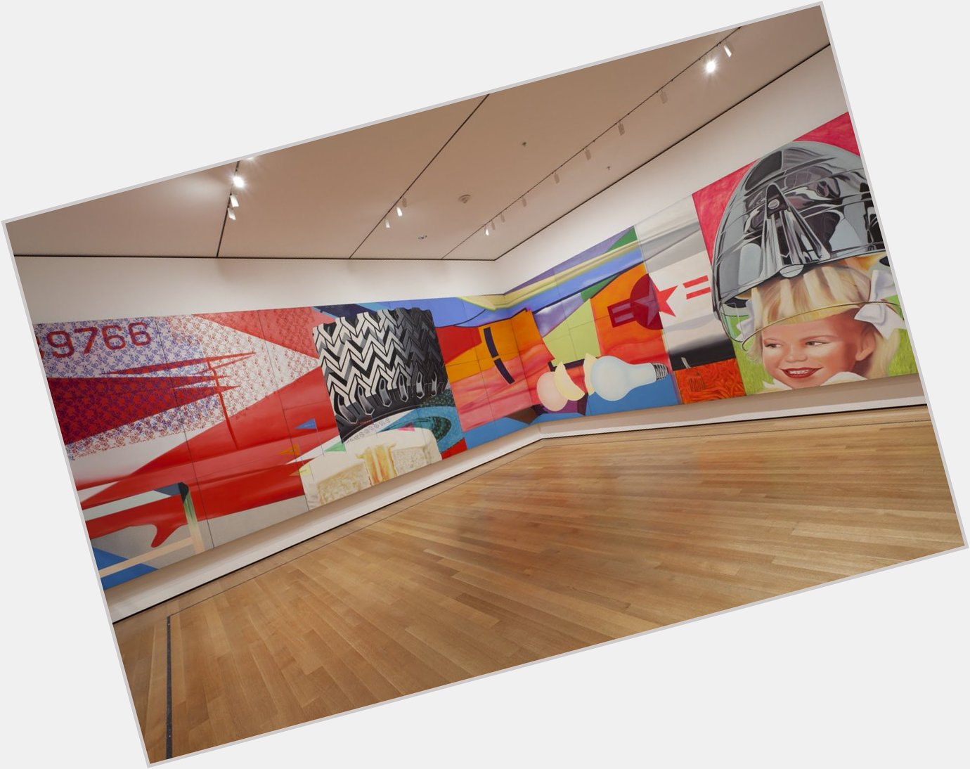 James Rosenquist\s 86-foot long \"F-111\" reflects on war culture and consumer society. Happy Birthday, James! 