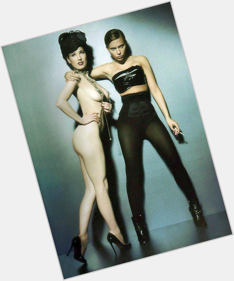 Dita Von Teese and Scarlett Johansson photographed by James White for FLAUNT magazine 2006. Happy birthday Miss Teese 