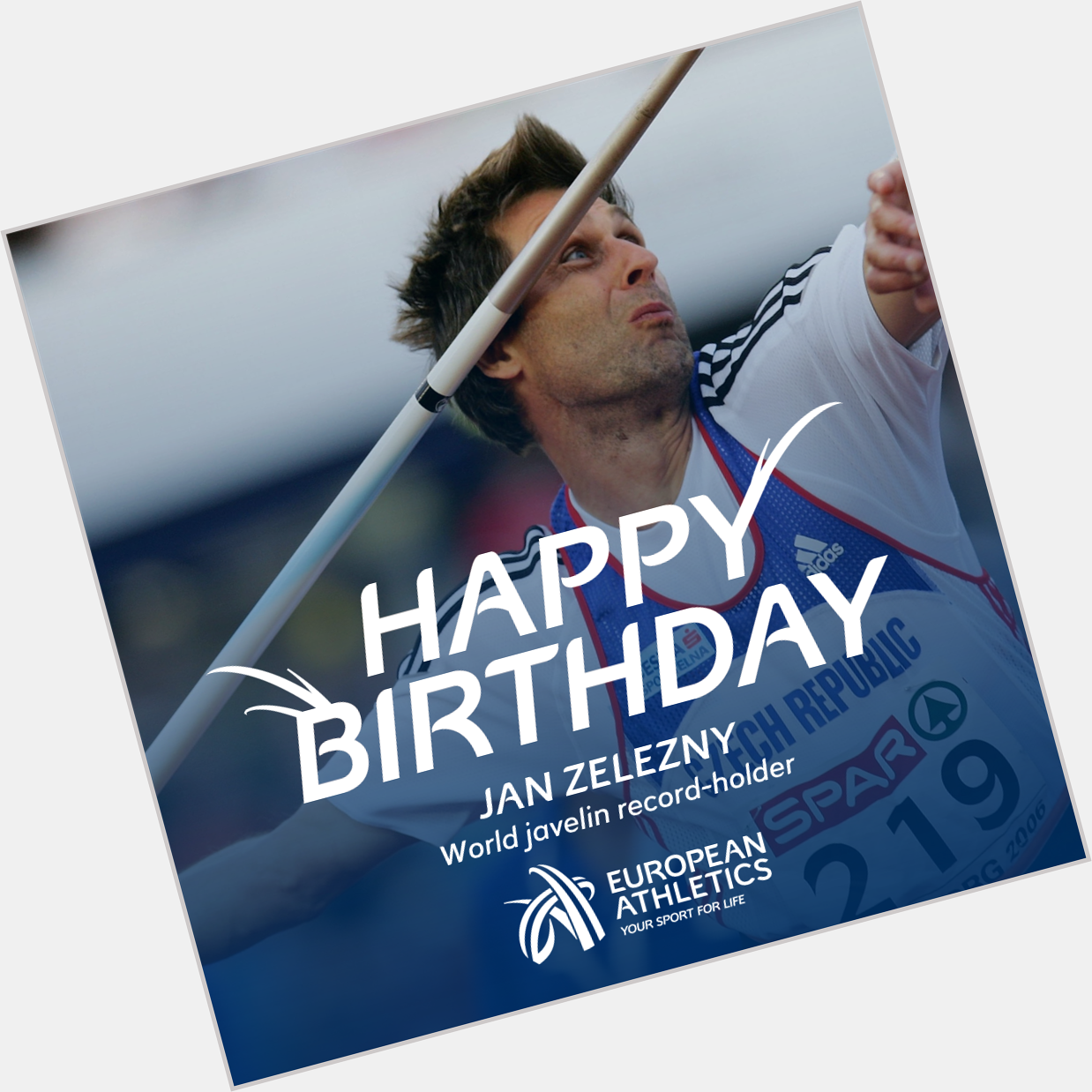 Happy birthday to world javelin record-holder and three-time Olympic champion Jan Zelezny! 