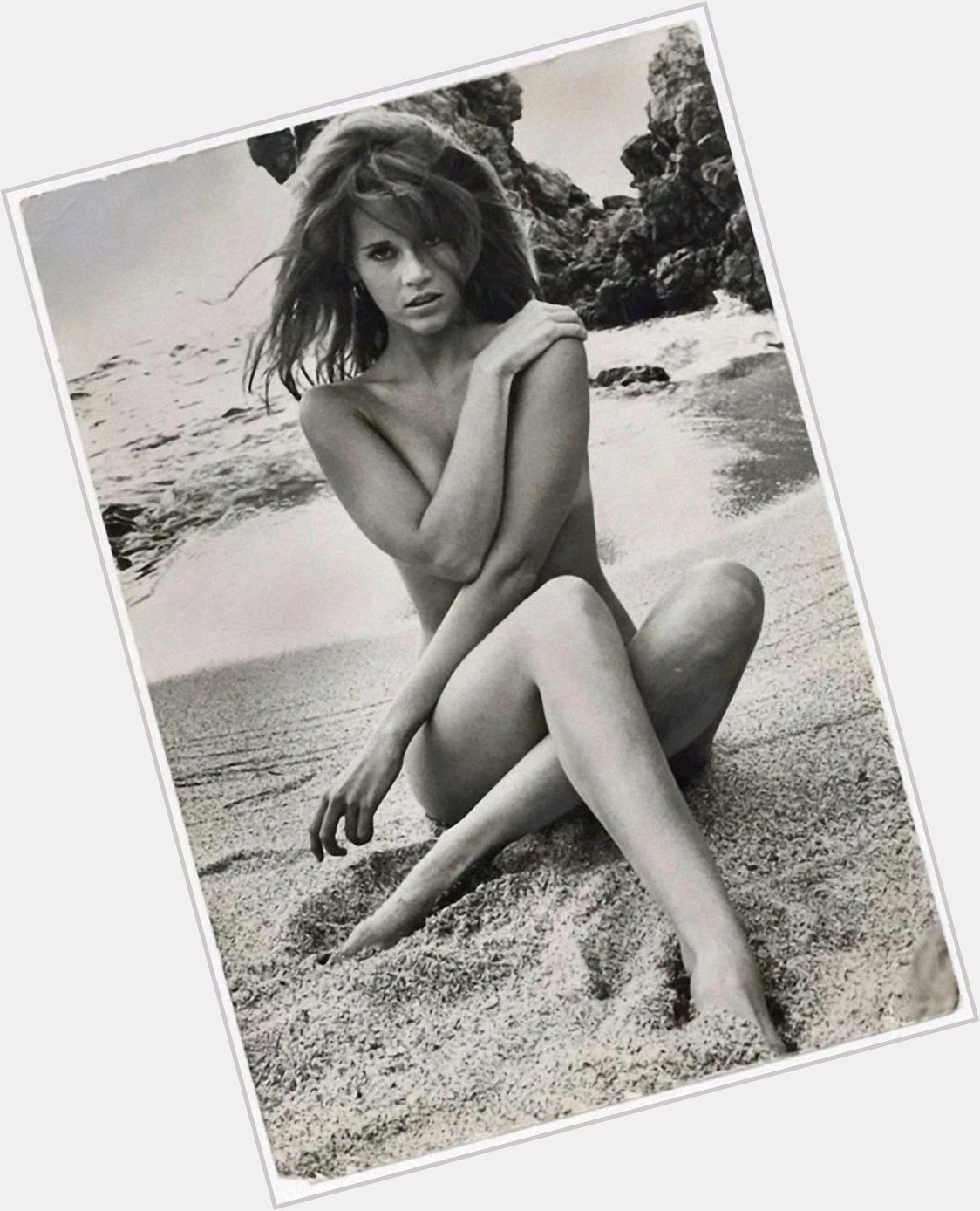 Happy 85th Birthday to Jane Fonda seen here posing on the beach in 1968 