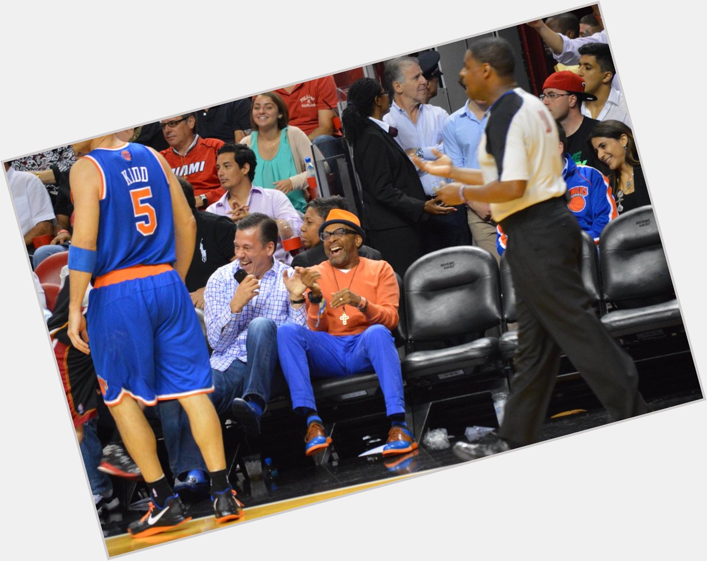 Happy Birthday Spike from Jason Kidd and me circa 2013, Miami vs Knicks 