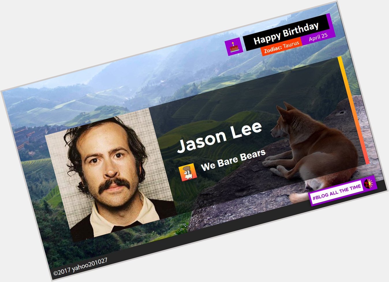 Happy Birthday Jason Lee, the Voice of Charlie from We Bare Bears.  