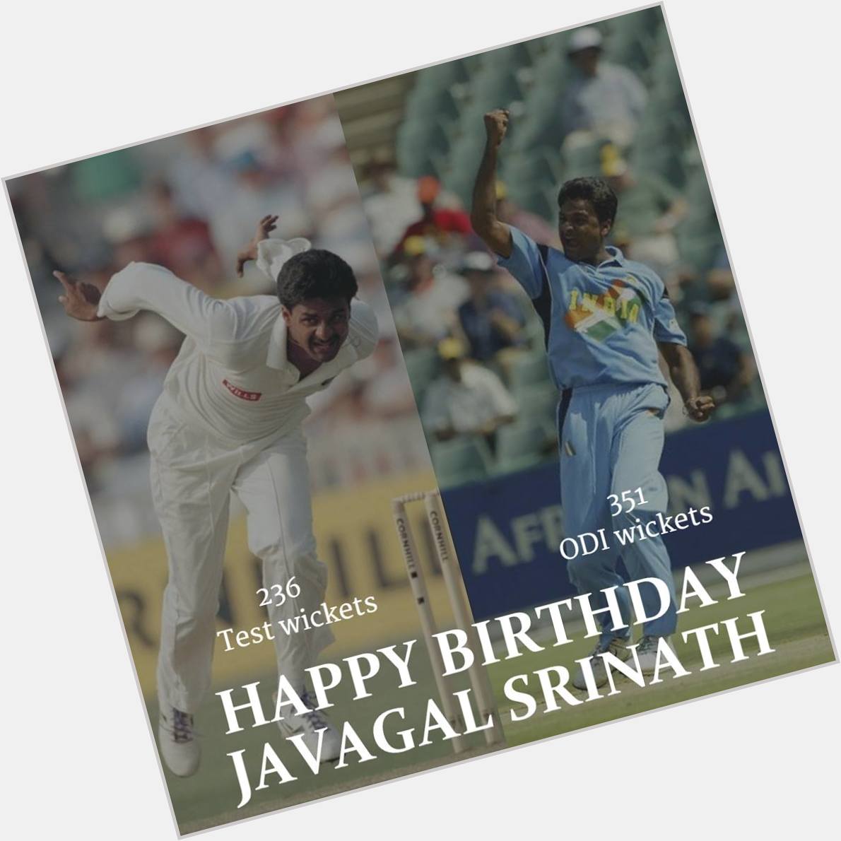 Here\s wishing one of India\s greatest fast bowlers a Happy Birthday! 

Javagal Srinath turns 46 today. 
