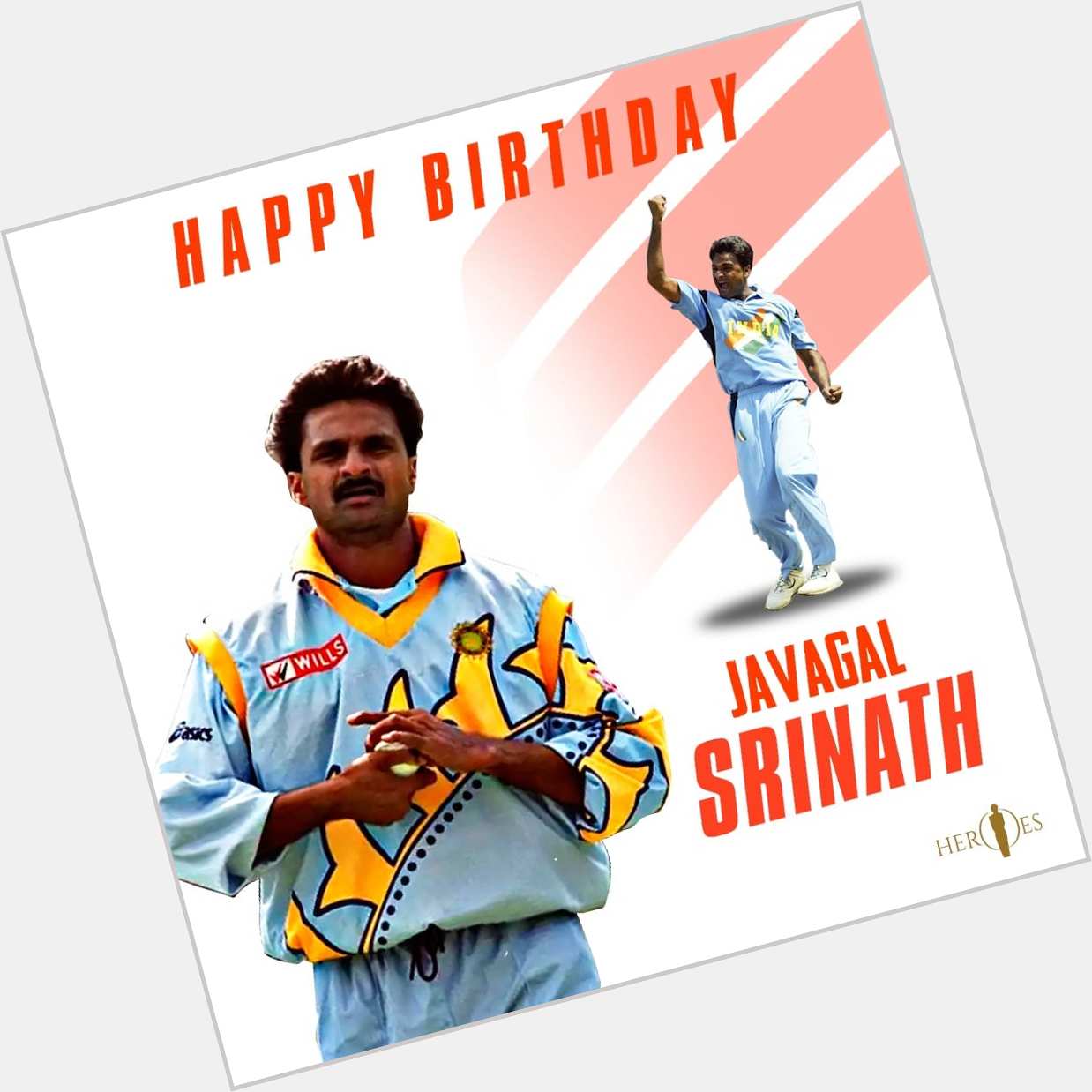 Happy birthday Javagal Srinath The only Indian fast bowler to take more than 3  0  0  ODI wickets  