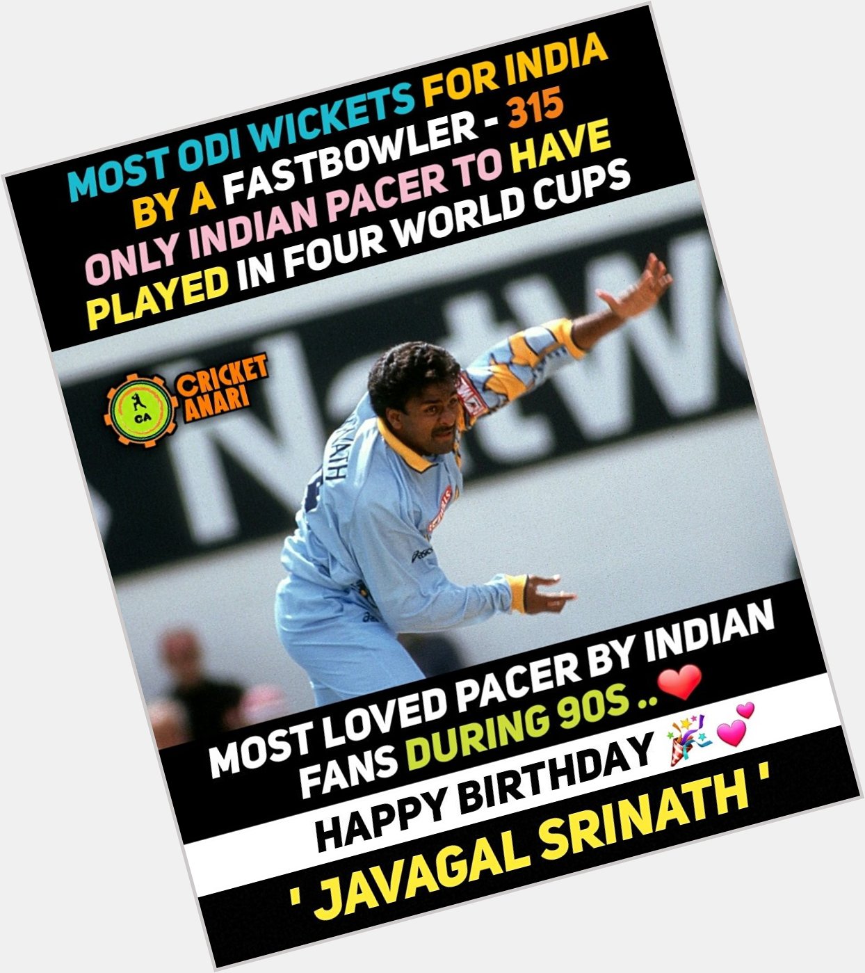 Happy birthday Javagal Srinath     