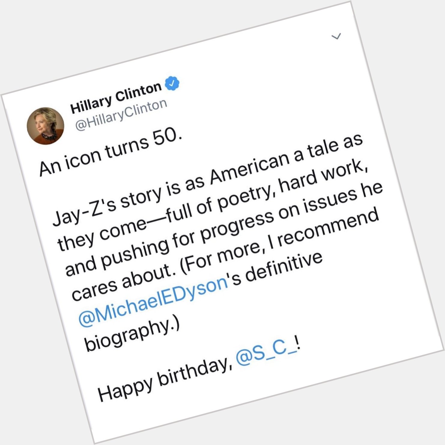 Hillary Clinton wishes Jay Z a Happy Birthday 