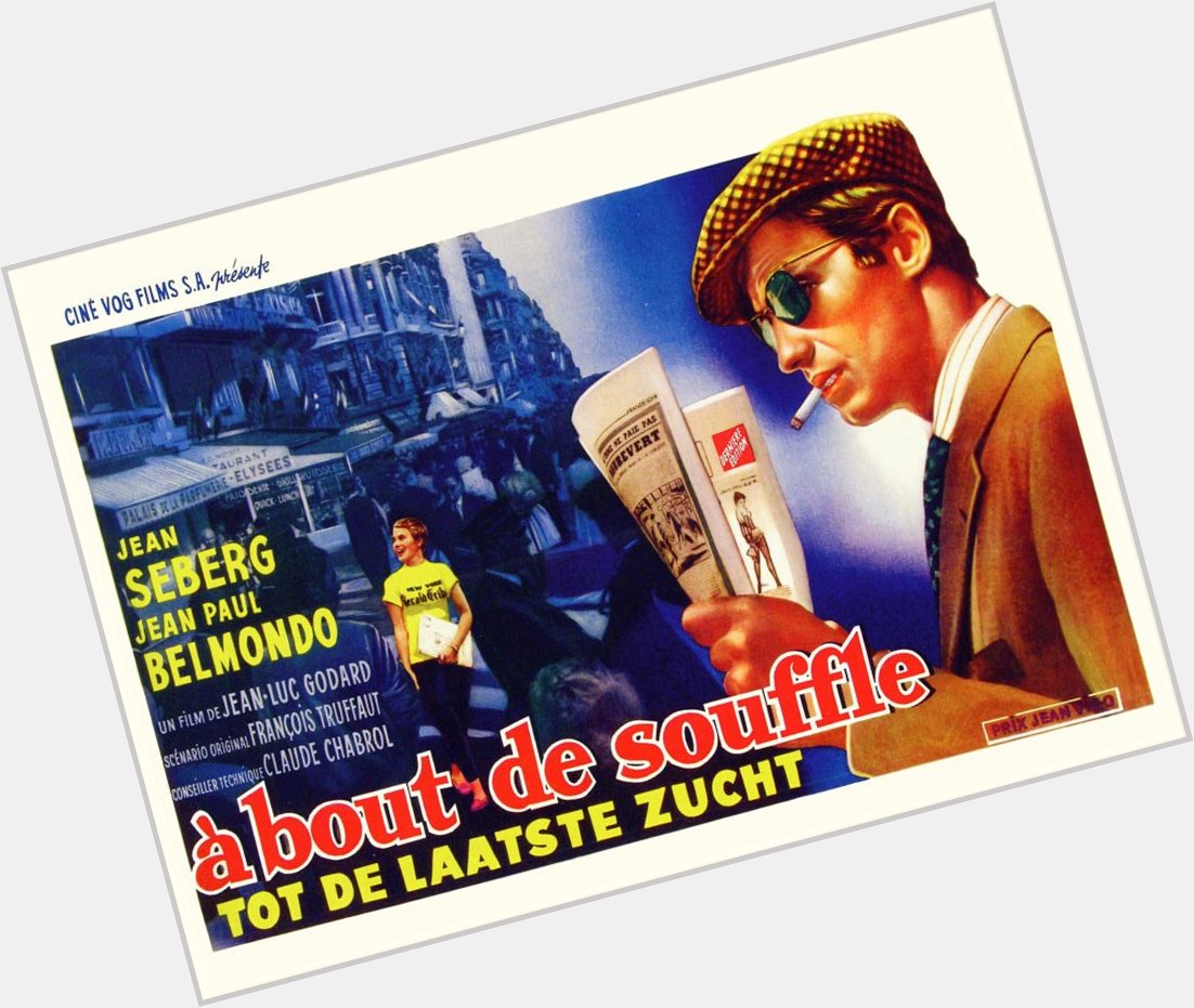 Happy Birthday  Jean-Luc Godard - BREATHLESS - Belgian release poster - 1960 