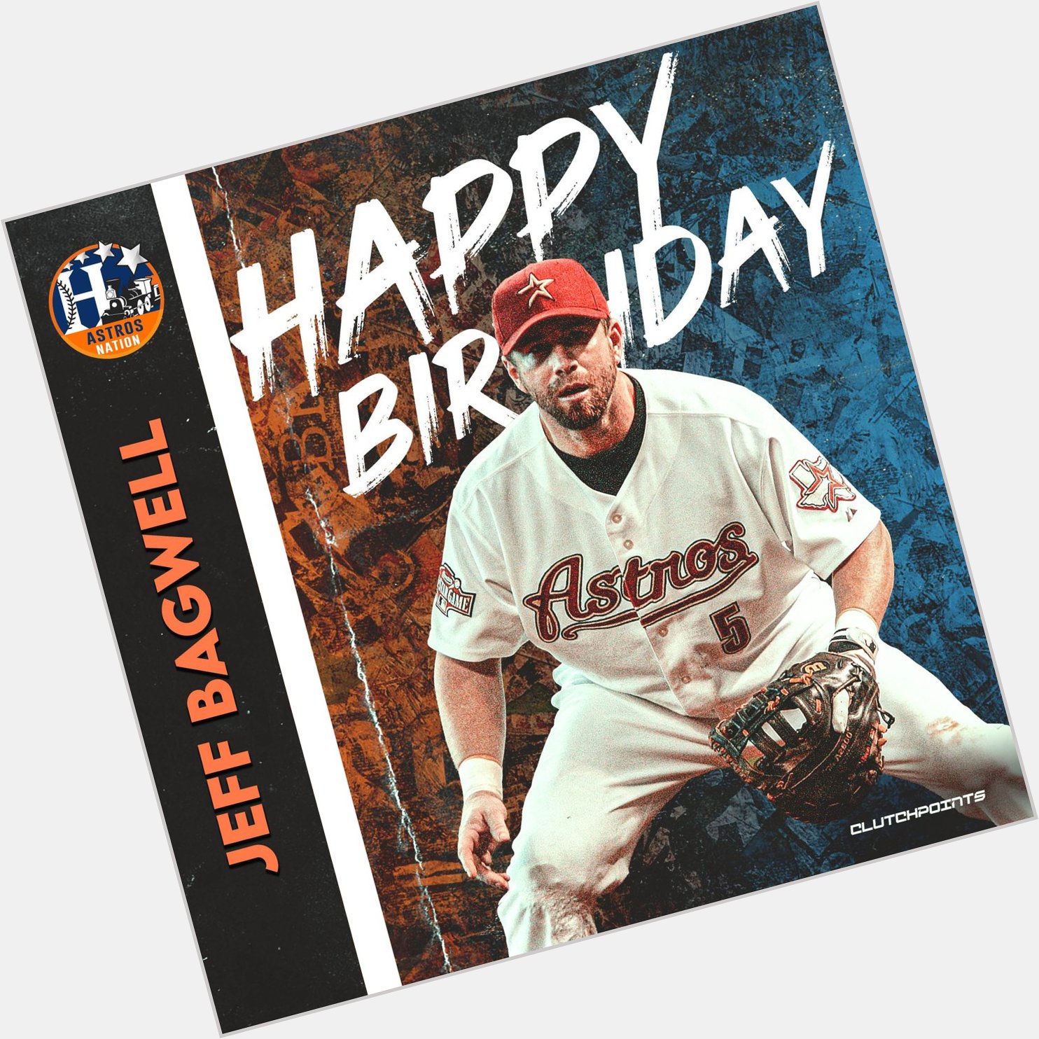 Join Astros Nation in greeting
HOFamer, MVP, ROY & 4X ALL-STAR \"Baggy\" Jeff Bagwell a Happy 53rd Birthday!  