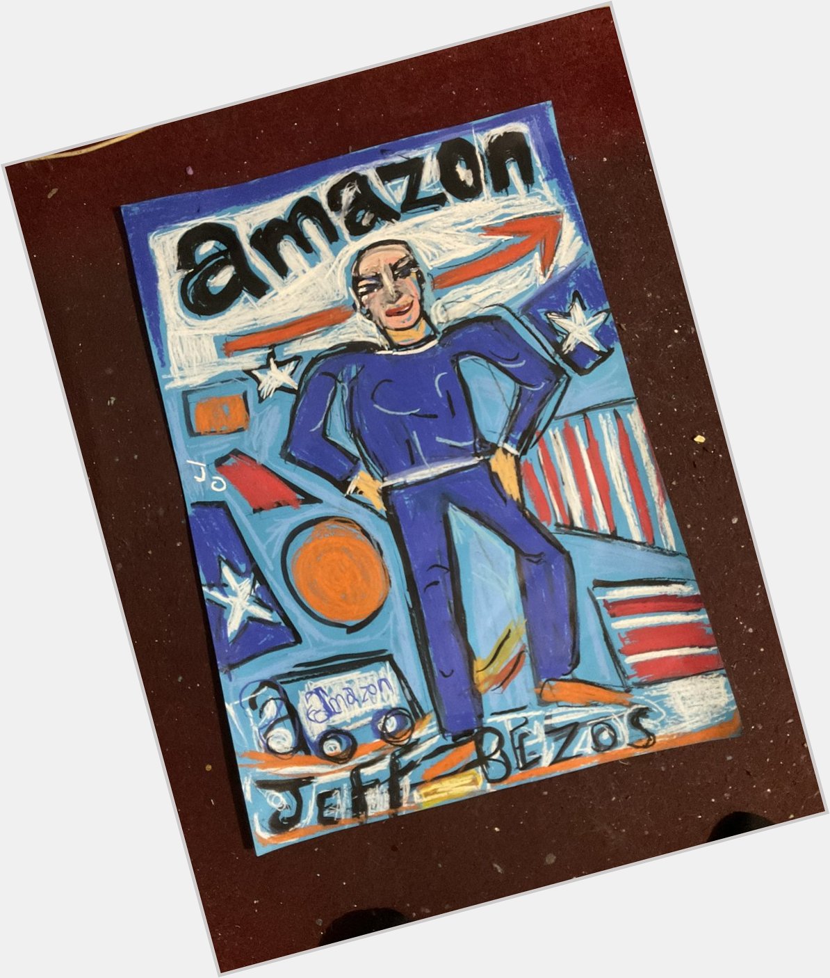 Jeff Bezos founded Amazon in 1994 he was born 12 January 1964 so happy birthday size A1 no3949 