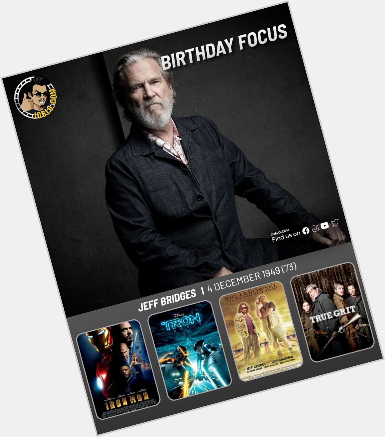 Happy birthday Jeff Bridges!  
