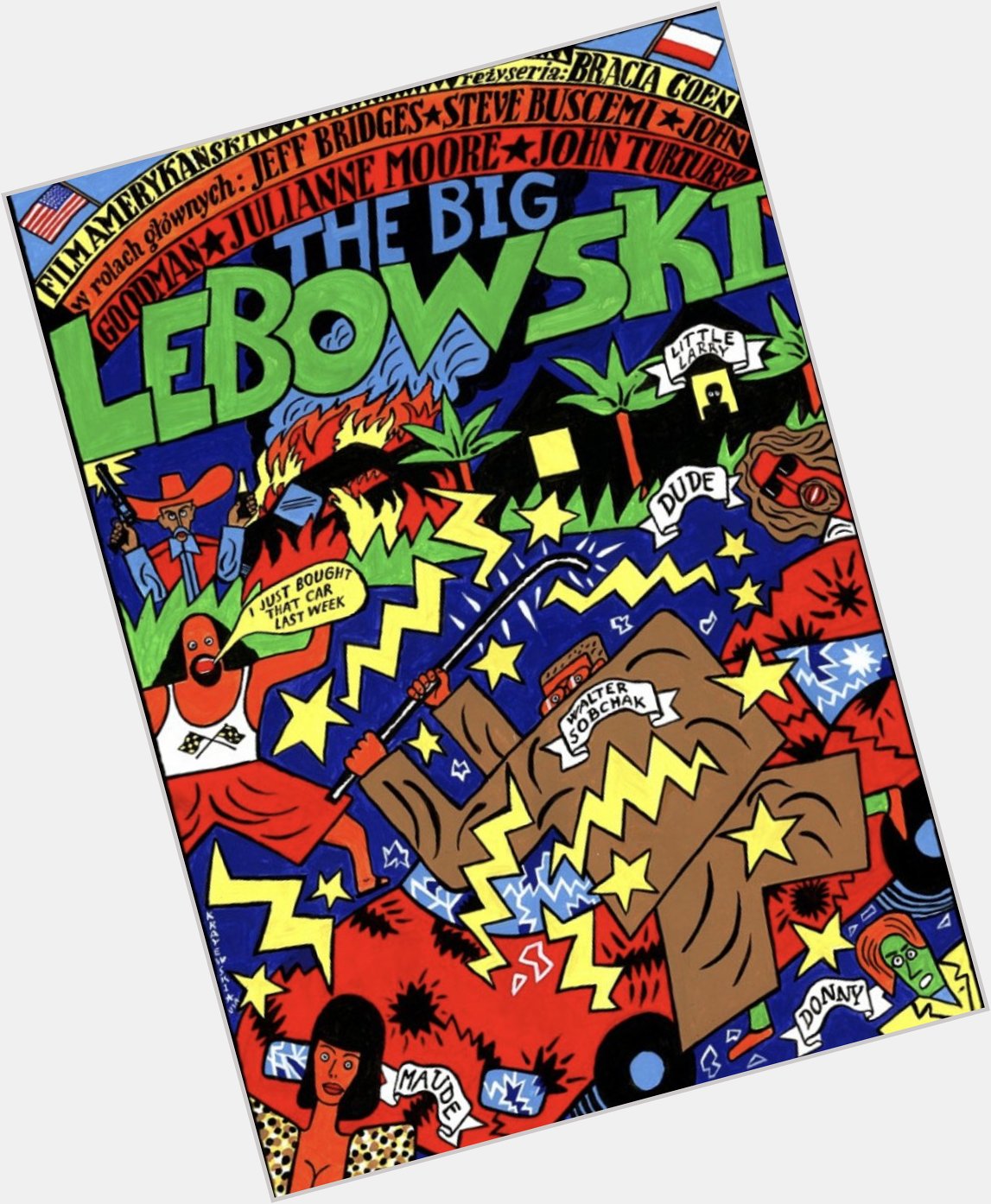 Happy Birthday to Jeff Bridges - THE BIG LEBOWSKI - 1998 - Polish release poster 