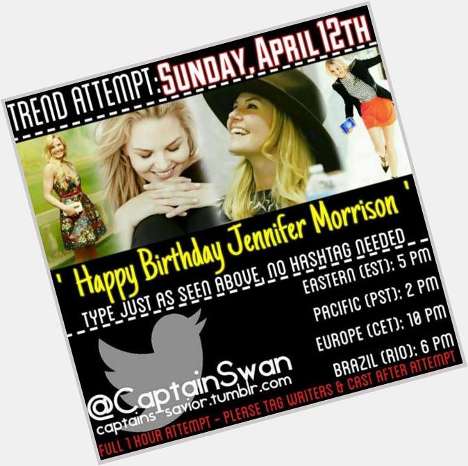 This Sunday to Celebrate Jennifer Morrison s Birthday on message! 
>>> Happy Birthday Jennifer Morrison <<< 