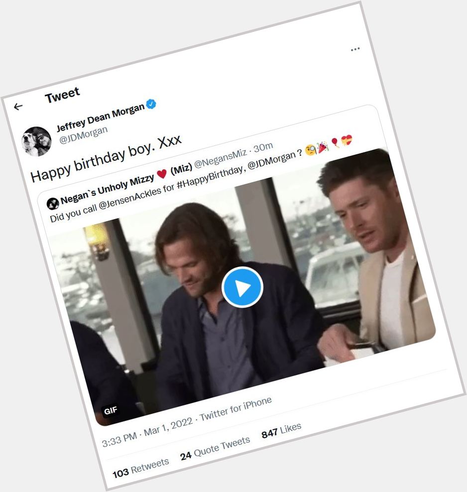 Happy belated Birthday to Jensen Ackles  