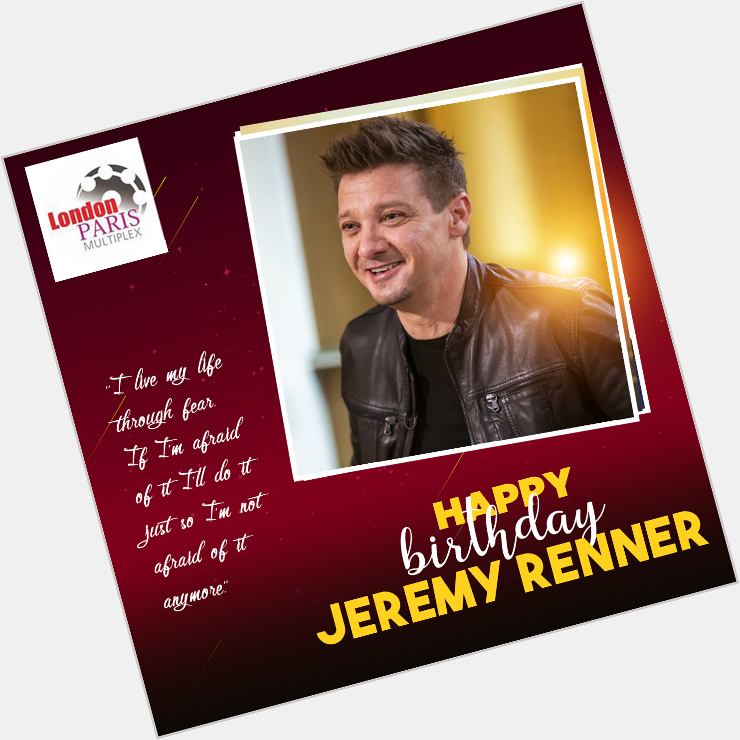 Here\s wishing Jeremy Renner a very happy birthday from Team   
