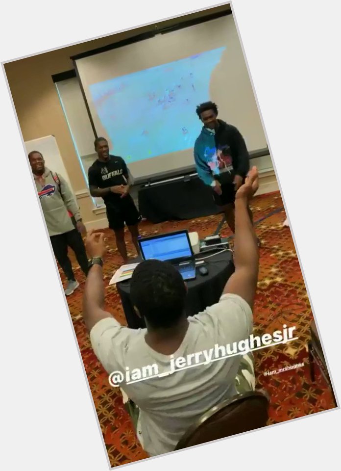  rookies serenading Jerry Hughes with a rendition of Happy Birthday.  : Harrison Phillips - IG 